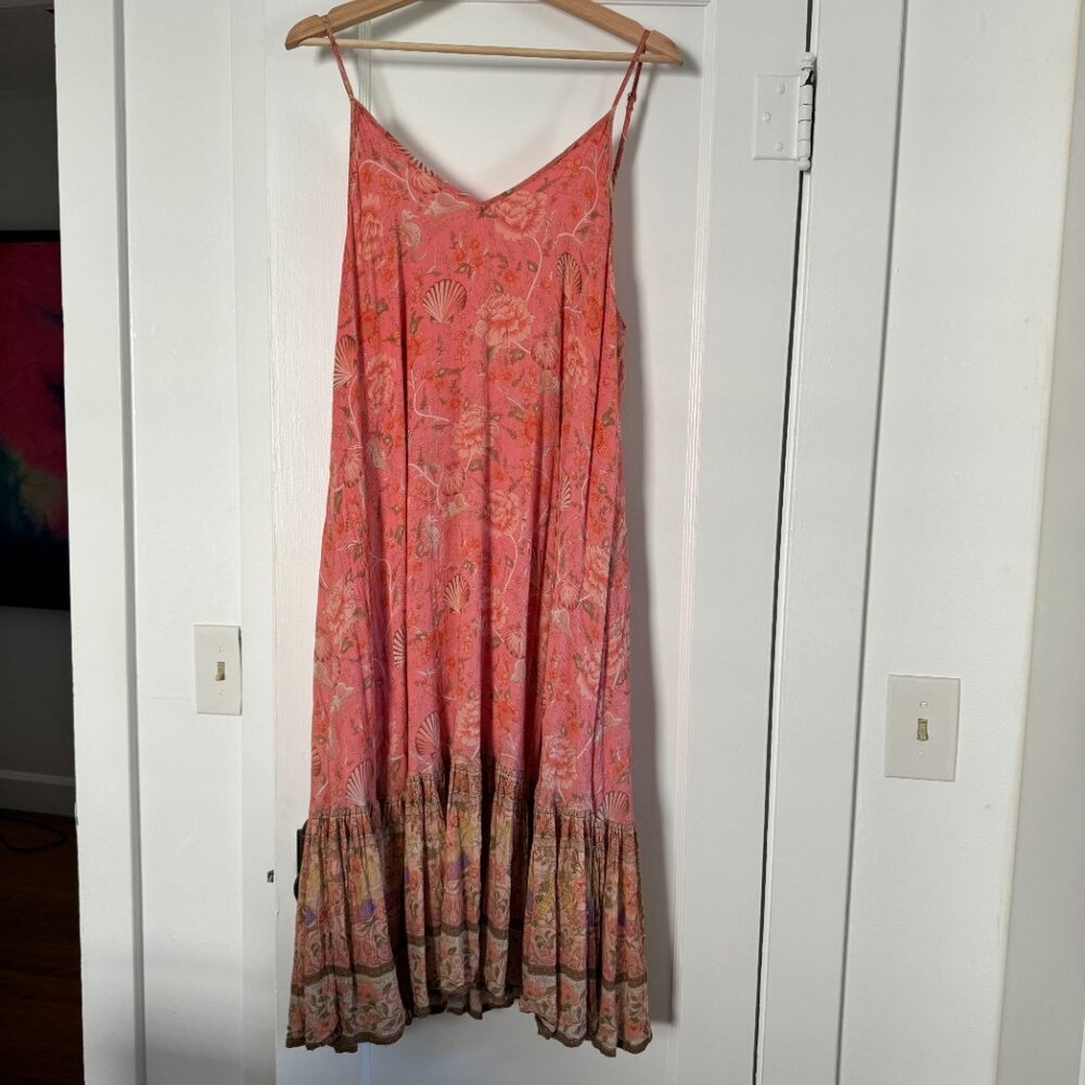Spell & The Gypsy Seashell Strappy Midi Dress Coral - Size Small - Picture 2 of 16